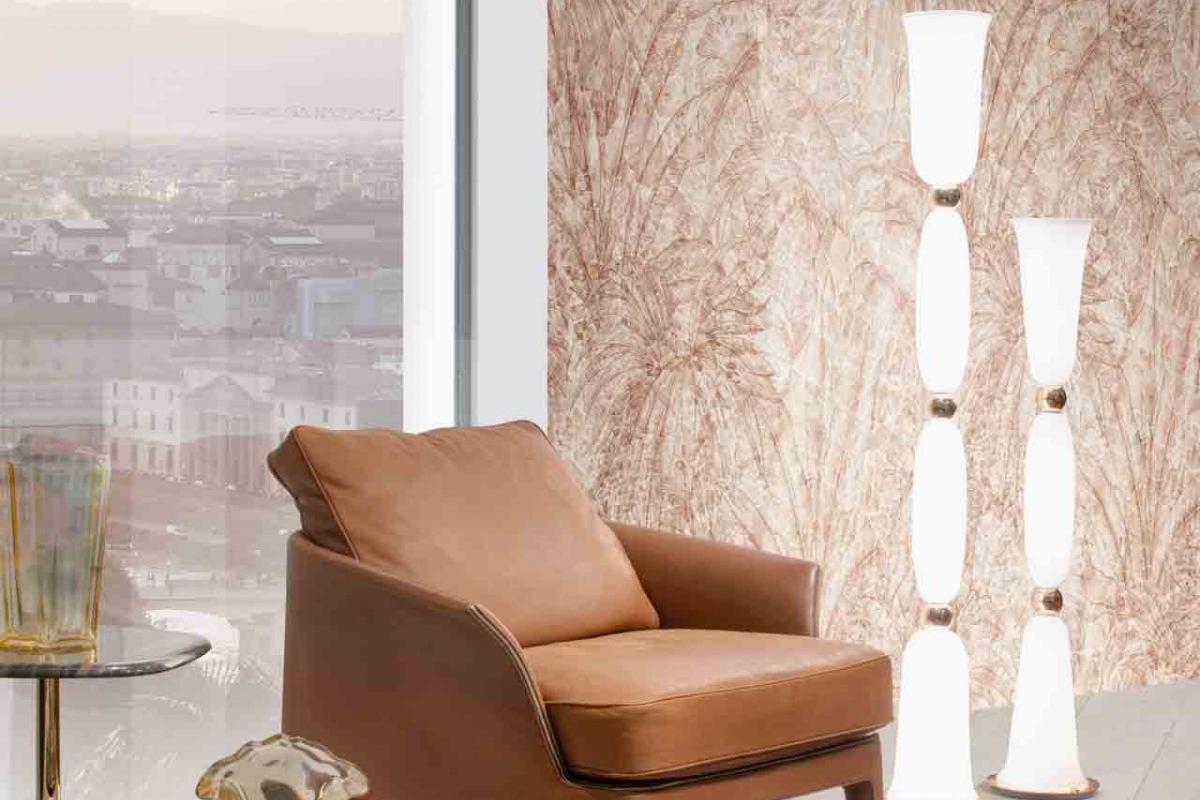 GEMSTONE PALM CRISTALLO ROSA 120X80 + ETERNO WHITE 26,5X180