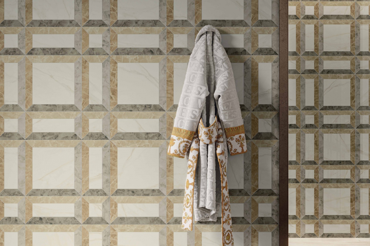 TARSIA FRAME AVORIO LUX 3D 60X120 + ETERNO WHITE 26,5X180