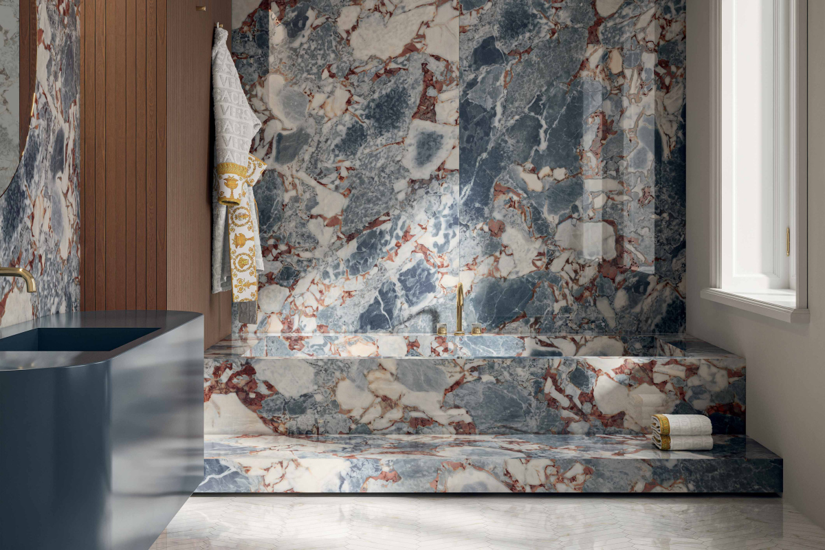 HARMONY MARBLE CALACATTA LINCOLN MOSAICO CHEVRON ANTIQUE 3D + MARBLE OCEAN BLUE LUNX 3D.jpg  