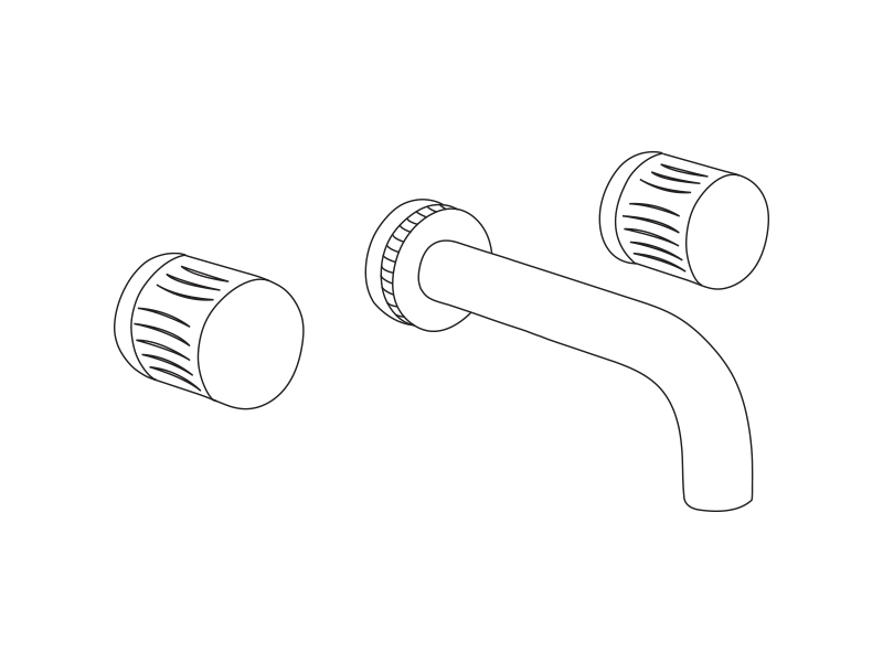 Three-hole washbasin wall set Round