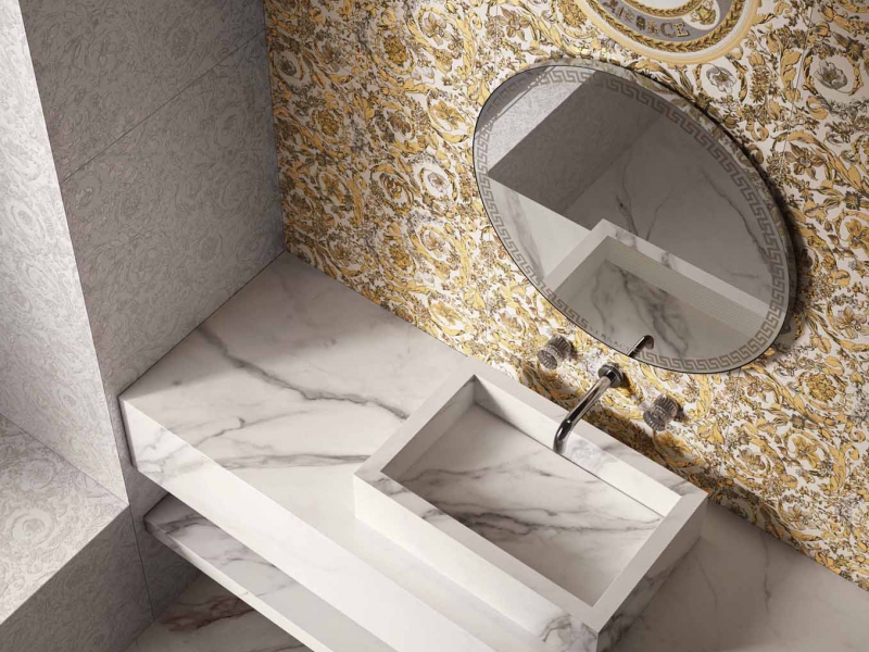 Three-hole washbasin wall set Round