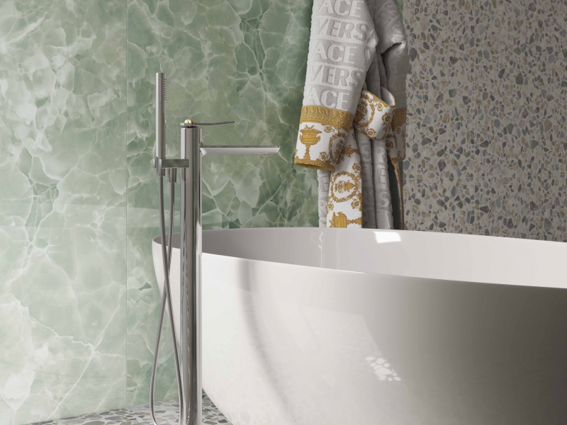 Floor mounted bath mixer