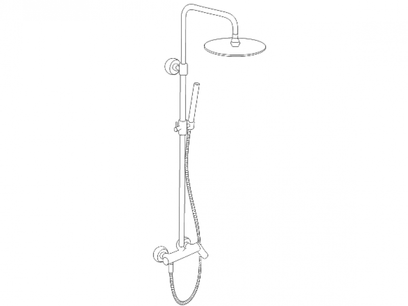 Shower column with showerhead and shower set