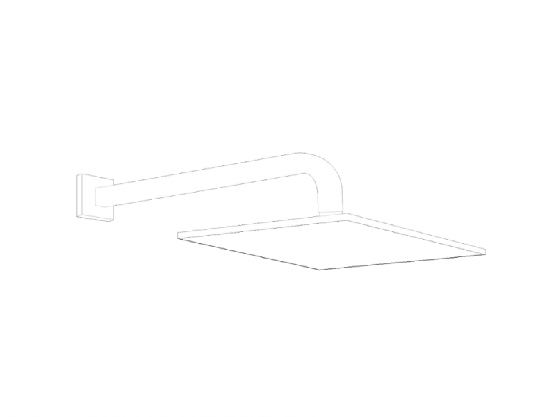 Wall head shower Square