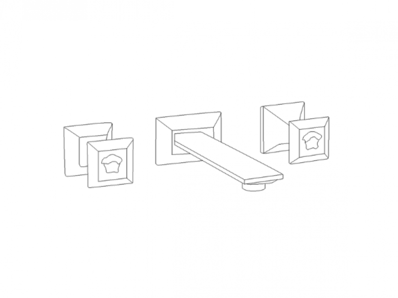 Three-hole washbasin wall set
